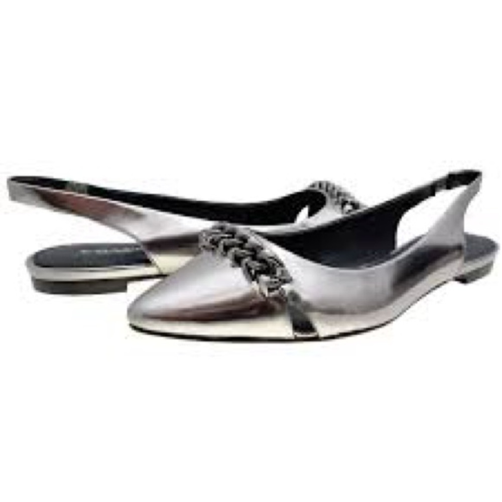 GUC Coach Rodney Womens Flat Casual Slingbacks In Pewter Silver Gunmetal Size 8